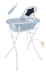Rotho Babydesign Komplett-Badeset mit Wanne und Klapp-Ständer, 